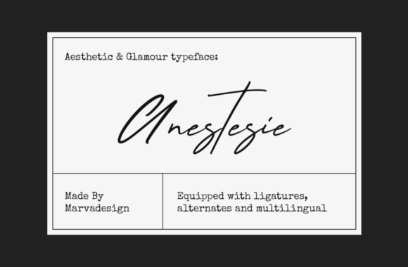 Anestesie: The Handwritten Font for a Polished Brand Identity